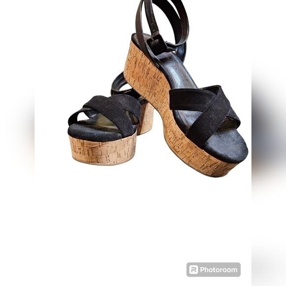 Gianni Black wedges size 9 - Picture 1 of 6